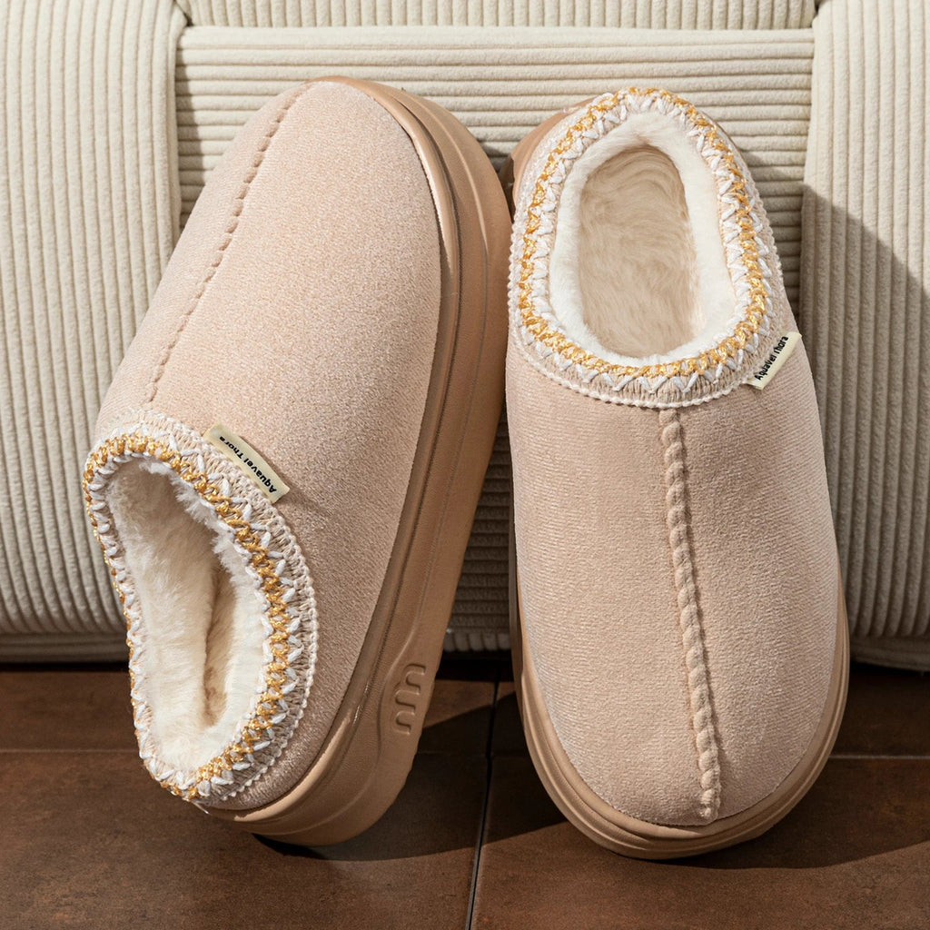Winter Women's Slippers Boots Fashion Fuzzy Fur Anti-slip Soft Sole Outdoor Indoor Warm Comfort Men Plush Houseshoes Couple - PrimeNest