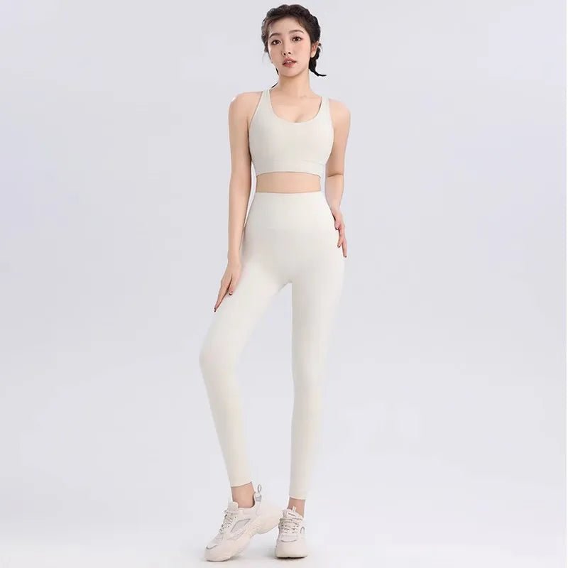 Women Breathable Yoga Set 2pcs Sport Suit Gym wear Workout Clothes Gym Crop Top High Waist Legging Fitness Bra Set Sports Suits - PrimeNest