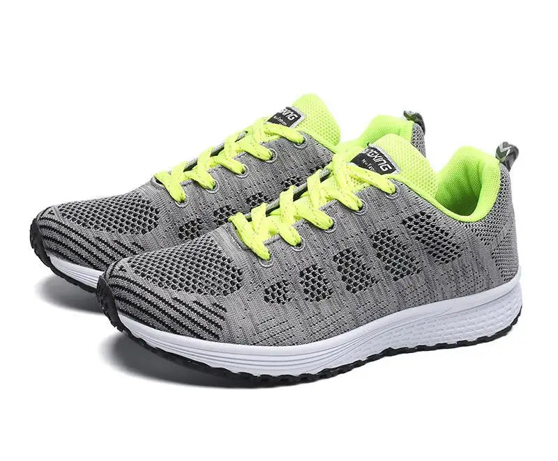Women Casual Shoes Fashion Breathable Walking Mesh Flat Shoes Sneakers Women 2021 Gym Vulcanized Shoes White Female Footwear - PrimeNest