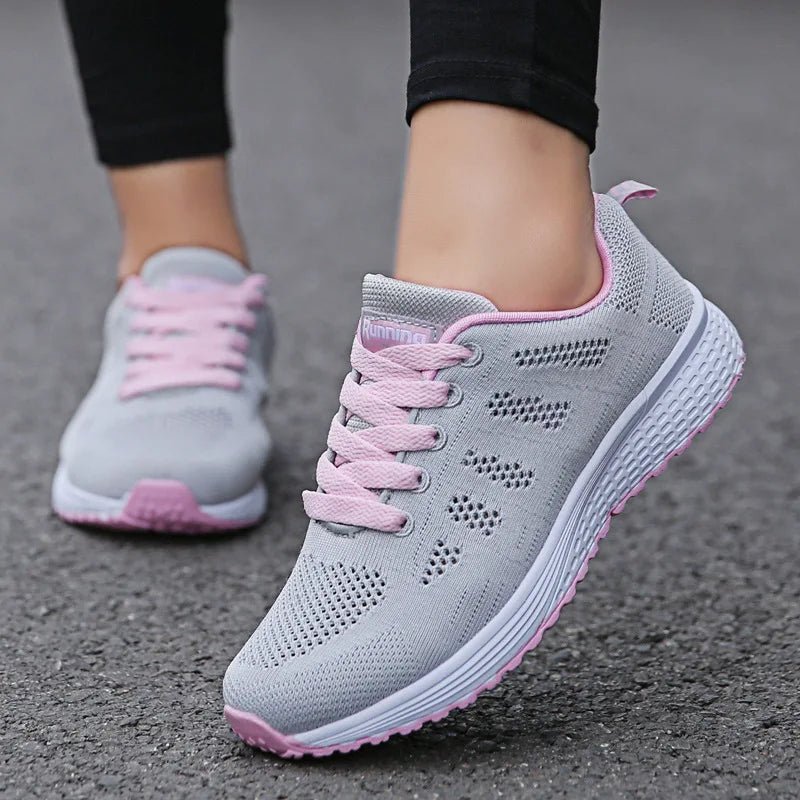 Women Casual Shoes Fashion Breathable Walking Mesh Flat Shoes Sneakers Women 2021 Gym Vulcanized Shoes White Female Footwear - PrimeNest