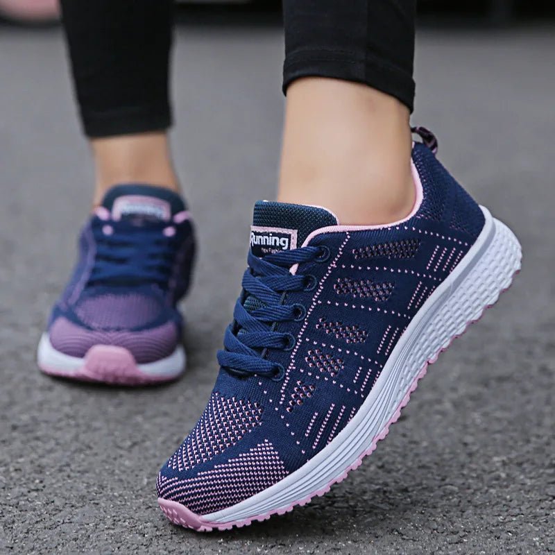 Women Casual Shoes Fashion Breathable Walking Mesh Flat Shoes Sneakers Women 2021 Gym Vulcanized Shoes White Female Footwear - PrimeNest