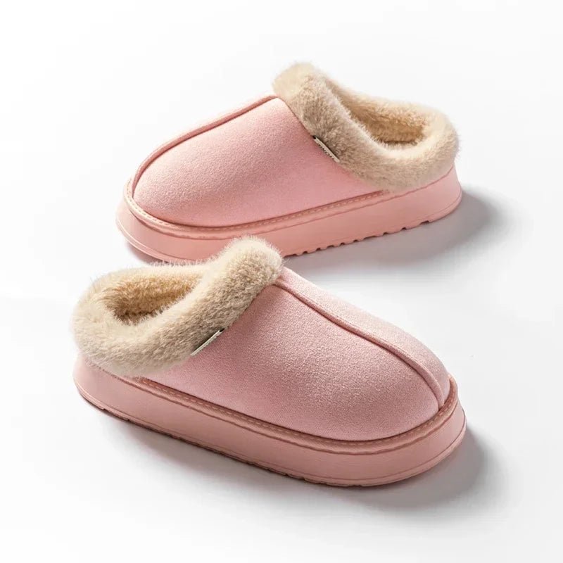 Women Fluffy Slippers for Autumn Winter Indoor EVA Thick Sole Anti-Slip Warm Unisex House Shoes - PrimeNest