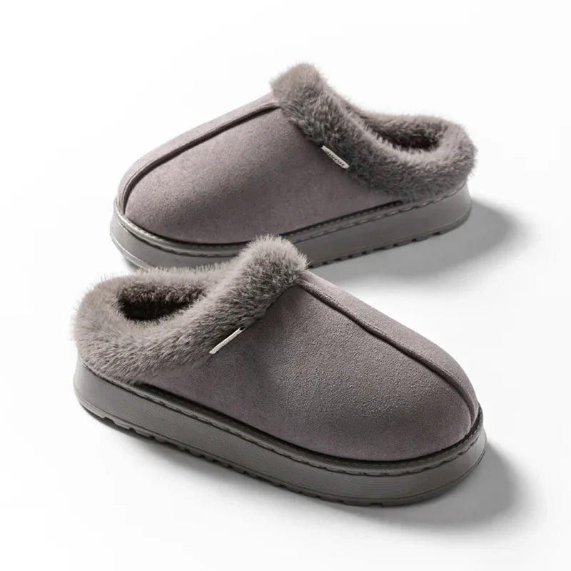 Women Fluffy Slippers for Autumn Winter Indoor EVA Thick Sole Anti-Slip Warm Unisex House Shoes - PrimeNest