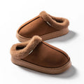 Women Fluffy Slippers for Autumn Winter Indoor EVA Thick Sole Anti-Slip Warm Unisex House Shoes - PrimeNest