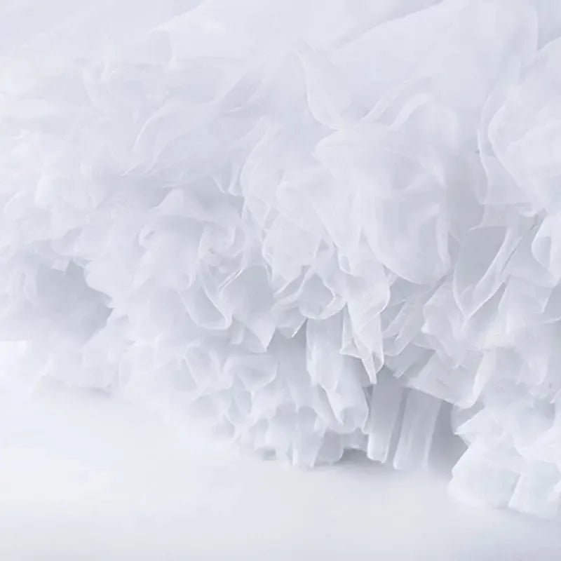 Women Girls Ruffled Short Petticoat Solid Fluffy Bubble Tutu Skirt Puffy Half Slip Prom Crinoline Underskirt No Hoop - PrimeNest