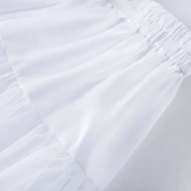 Women Girls Ruffled Short Petticoat Solid Fluffy Bubble Tutu Skirt Puffy Half Slip Prom Crinoline Underskirt No Hoop - PrimeNest