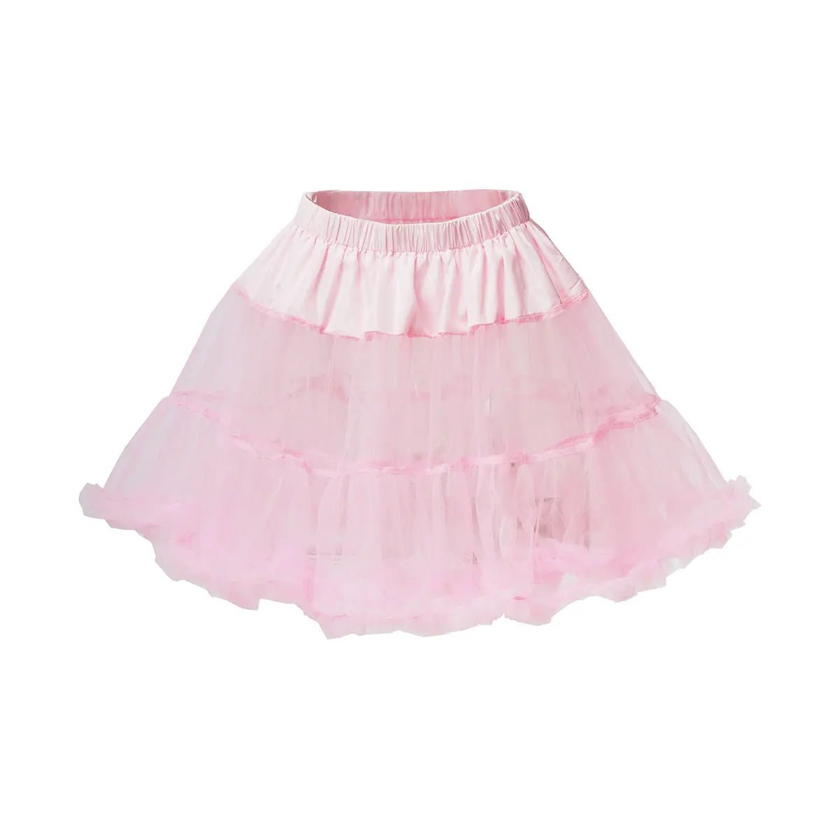 Women Girls Ruffled Short Petticoat Solid Fluffy Bubble Tutu Skirt Puffy Half Slip Prom Crinoline Underskirt No Hoop - PrimeNest