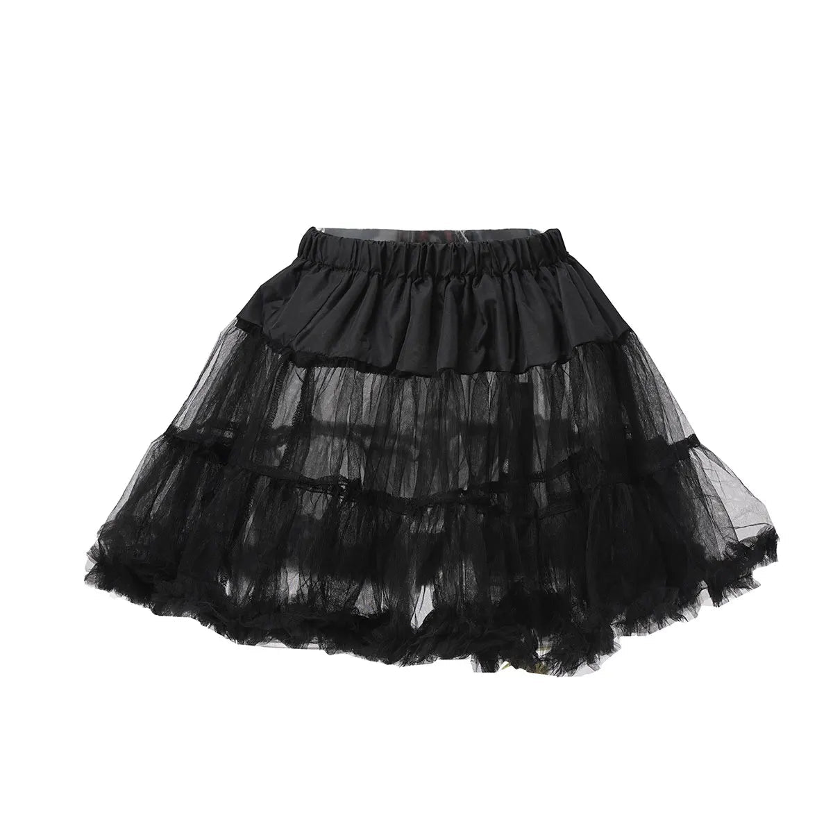 Women Girls Ruffled Short Petticoat Solid Fluffy Bubble Tutu Skirt Puffy Half Slip Prom Crinoline Underskirt No Hoop - PrimeNest