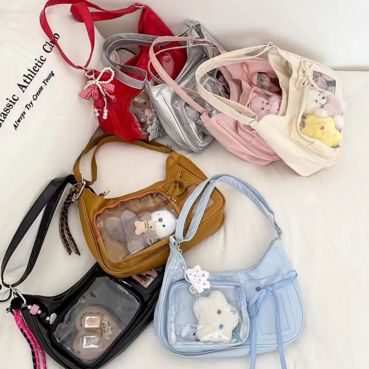 Y2k Harajuku Shoulder Bag Women Korean Transparent Ita Bag School Crossbody Bag Female Japanese Designer Preppy Handbag Purse - PrimeNest