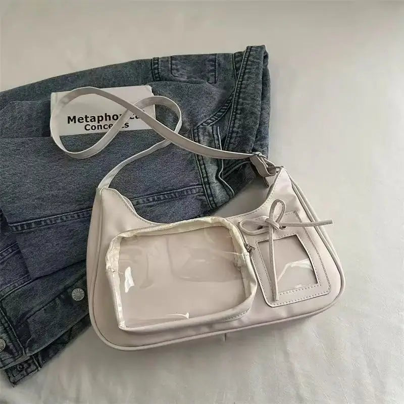 Y2k Harajuku Shoulder Bag Women Korean Transparent Ita Bag School Crossbody Bag Female Japanese Designer Preppy Handbag Purse - PrimeNest
