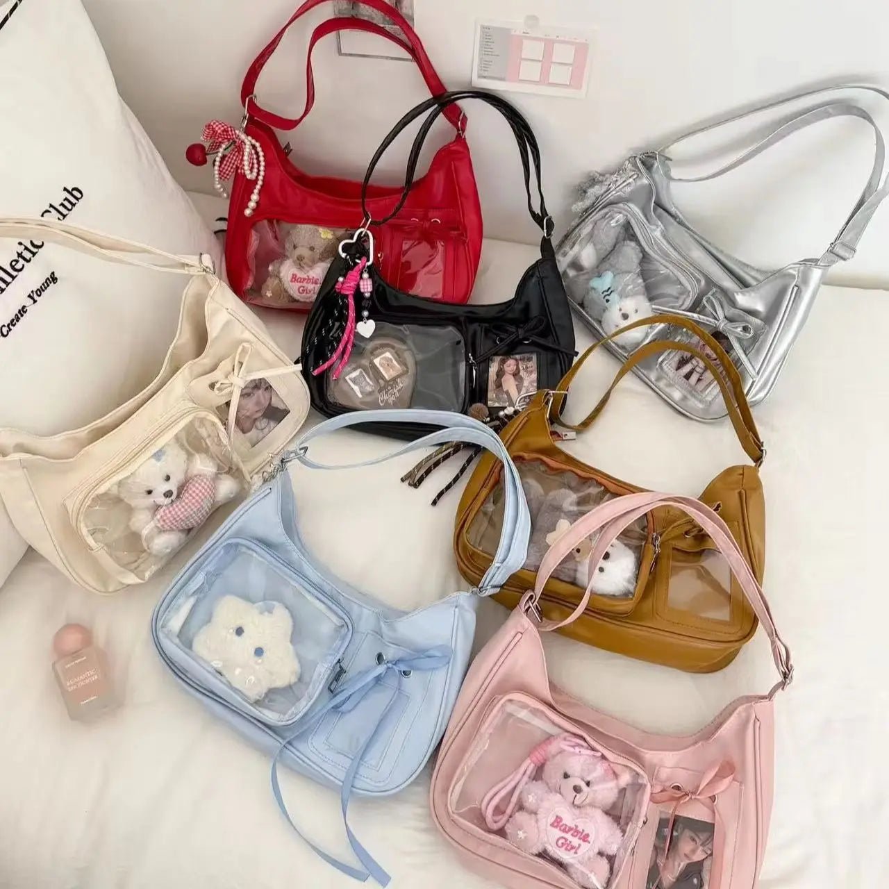Y2k Harajuku Shoulder Bag Women Korean Transparent Ita Bag School Crossbody Bag Female Japanese Designer Preppy Handbag Purse - PrimeNest