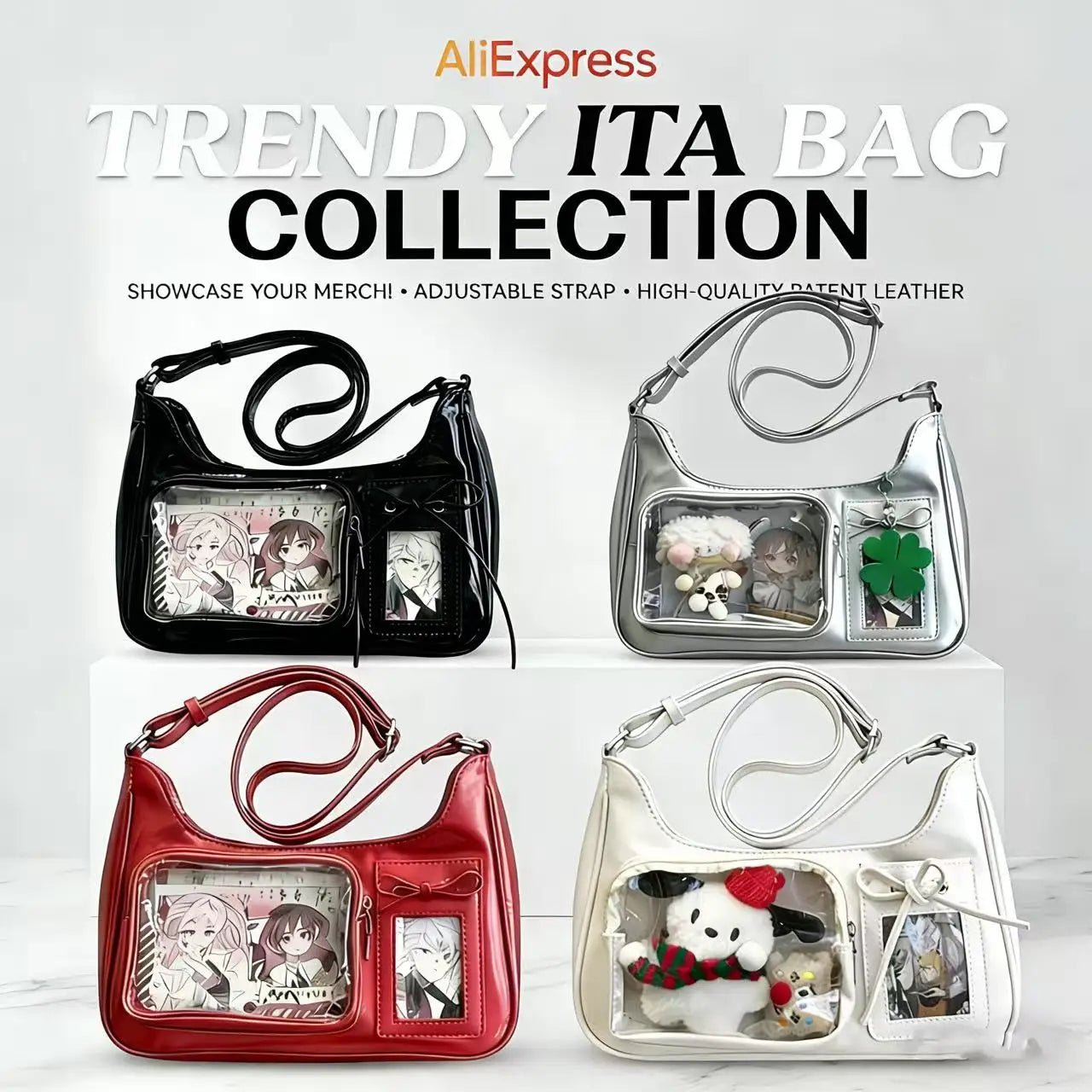 Y2k Harajuku Shoulder Bag Women Korean Transparent Ita Bag School Crossbody Bag Female Japanese Designer Preppy Handbag Purse - PrimeNest