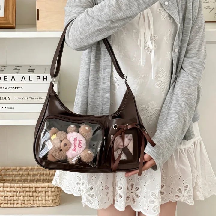Y2k Harajuku Shoulder Bag Women Korean Transparent Ita Bag School Crossbody Bag Female Japanese Designer Preppy Handbag Purse - PrimeNest