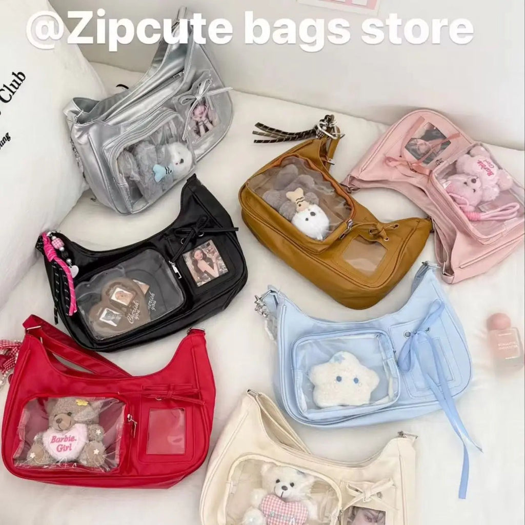 Y2k Harajuku Shoulder Bag Women Korean Transparent Ita Bag School Crossbody Bag Female Japanese Designer Preppy Handbag Purse - PrimeNest