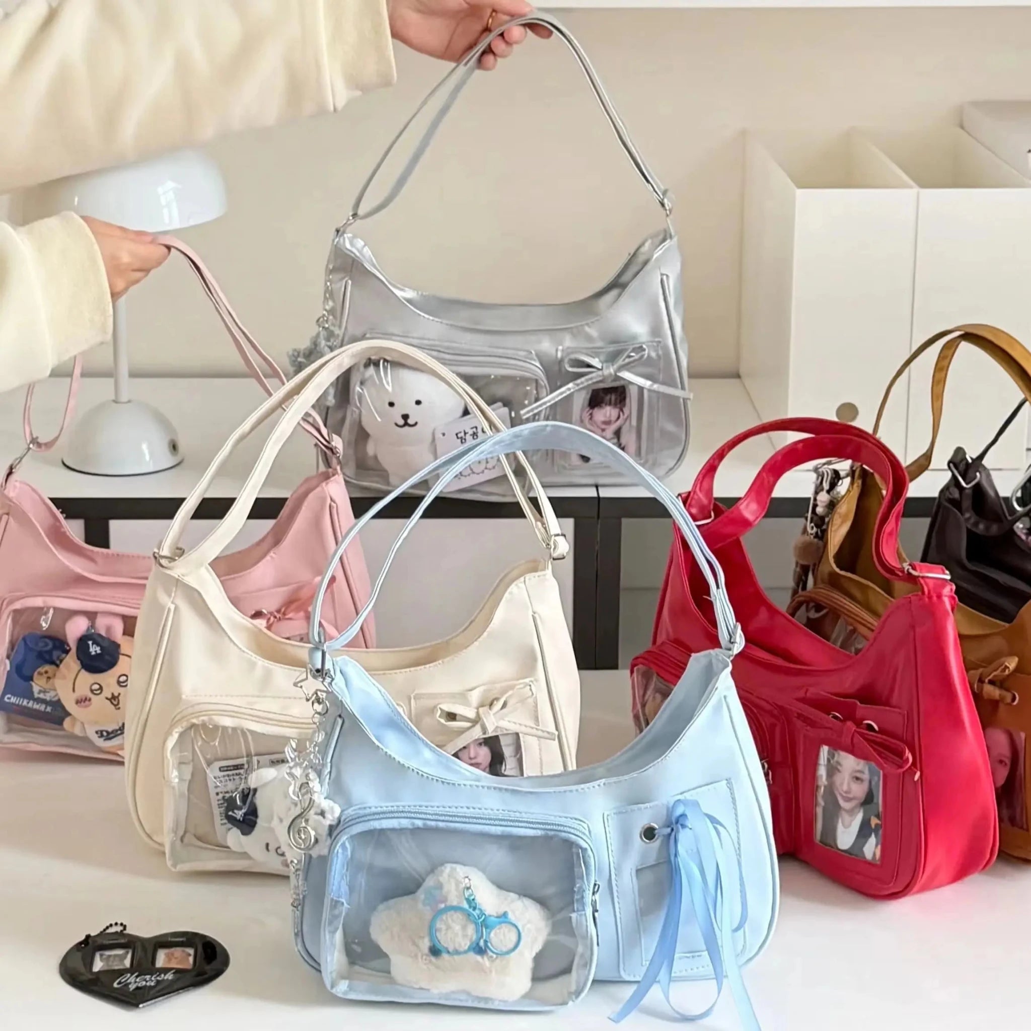 Y2k Harajuku Shoulder Bag Women Korean Transparent Ita Bag School Crossbody Bag Female Japanese Designer Preppy Handbag Purse - PrimeNest