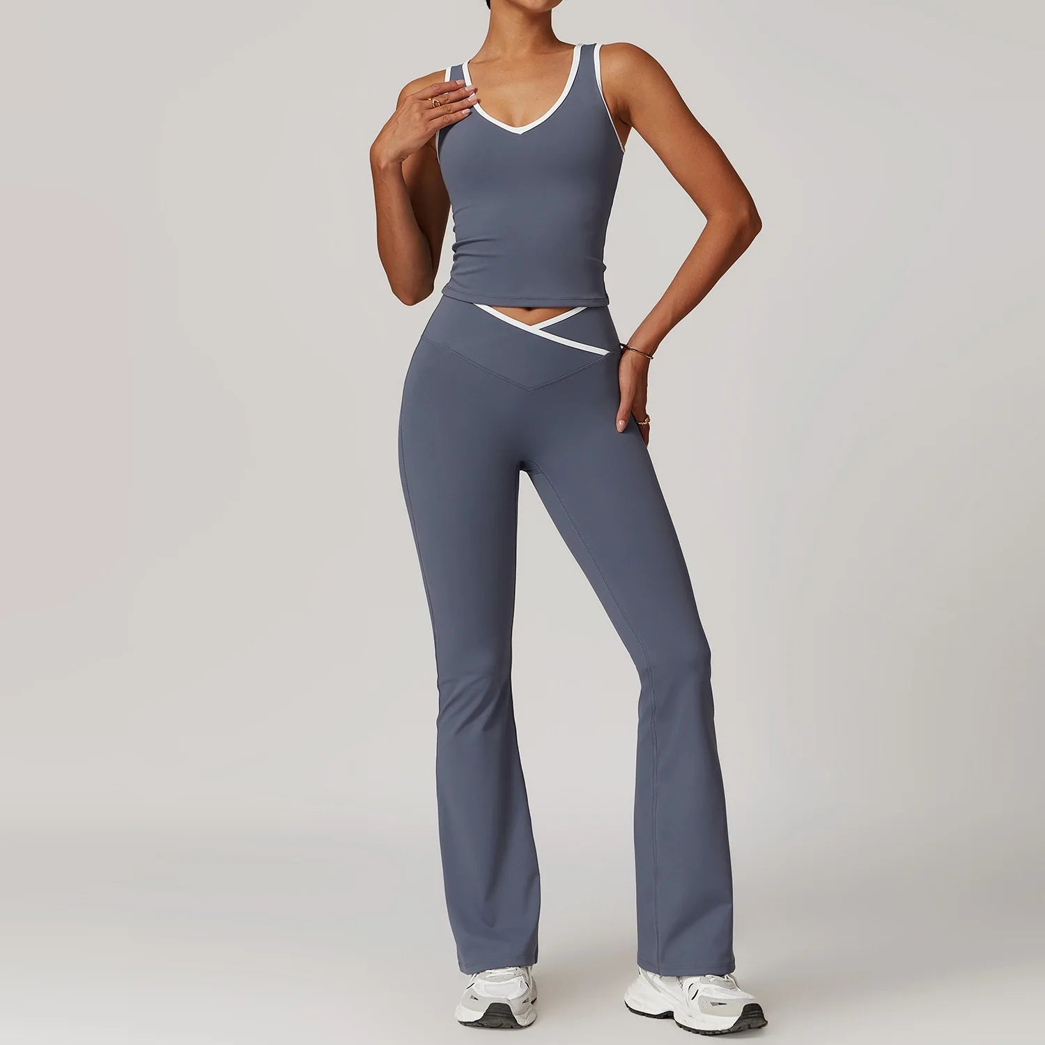 Yoga Set 2 Pieces Workout Outfits Fitness Sportswear Gym Tracksuit High Waist Leggings Sports Bra Athletic Wear Women Clothes - PrimeNest