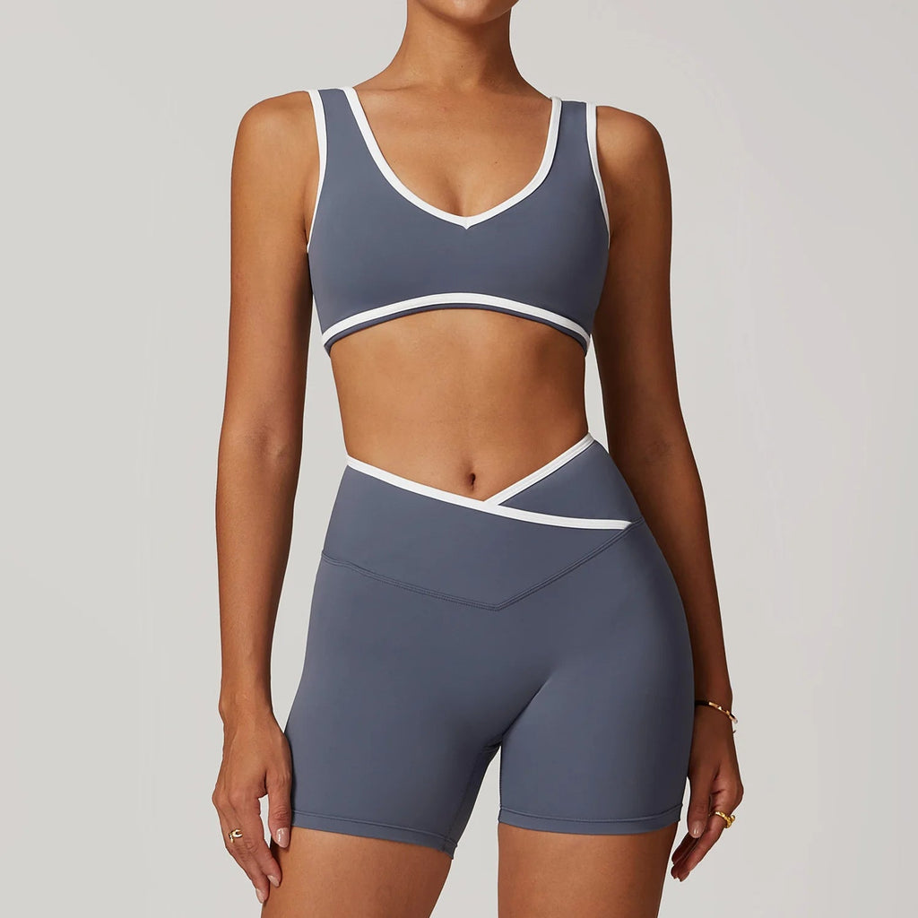 Yoga Set 2 Pieces Workout Outfits Fitness Sportswear Gym Tracksuit High Waist Leggings Sports Bra Athletic Wear Women Clothes - PrimeNest