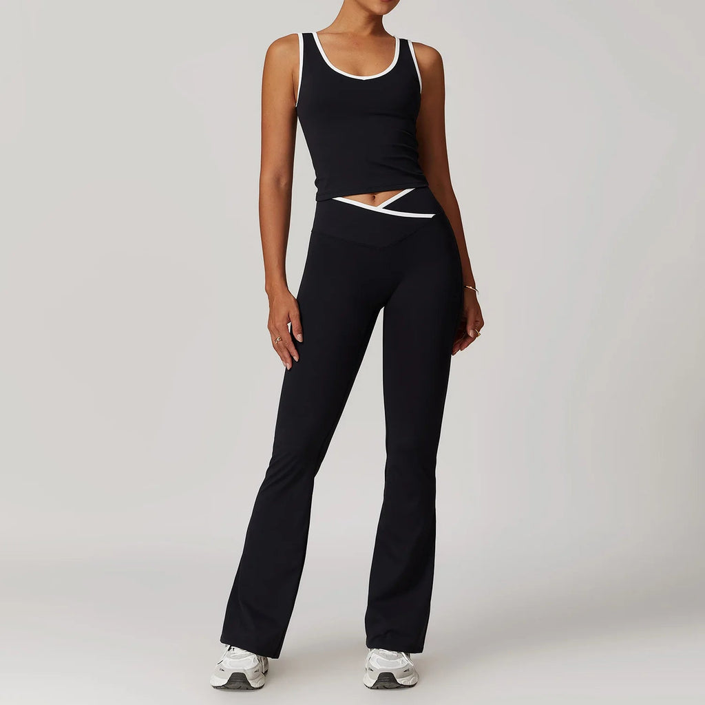 Yoga Set 2 Pieces Workout Outfits Fitness Sportswear Gym Tracksuit High Waist Leggings Sports Bra Athletic Wear Women Clothes - PrimeNest