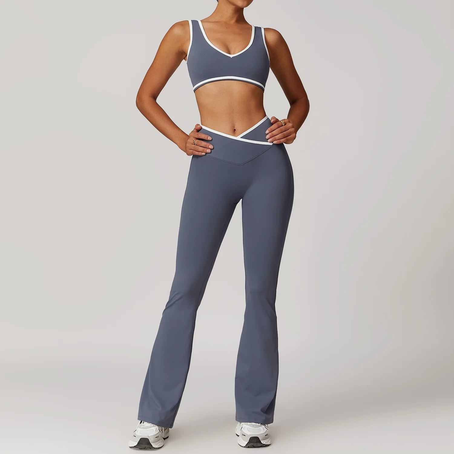 Yoga Set 2 Pieces Workout Outfits Fitness Sportswear Gym Tracksuit High Waist Leggings Sports Bra Athletic Wear Women Clothes - PrimeNest