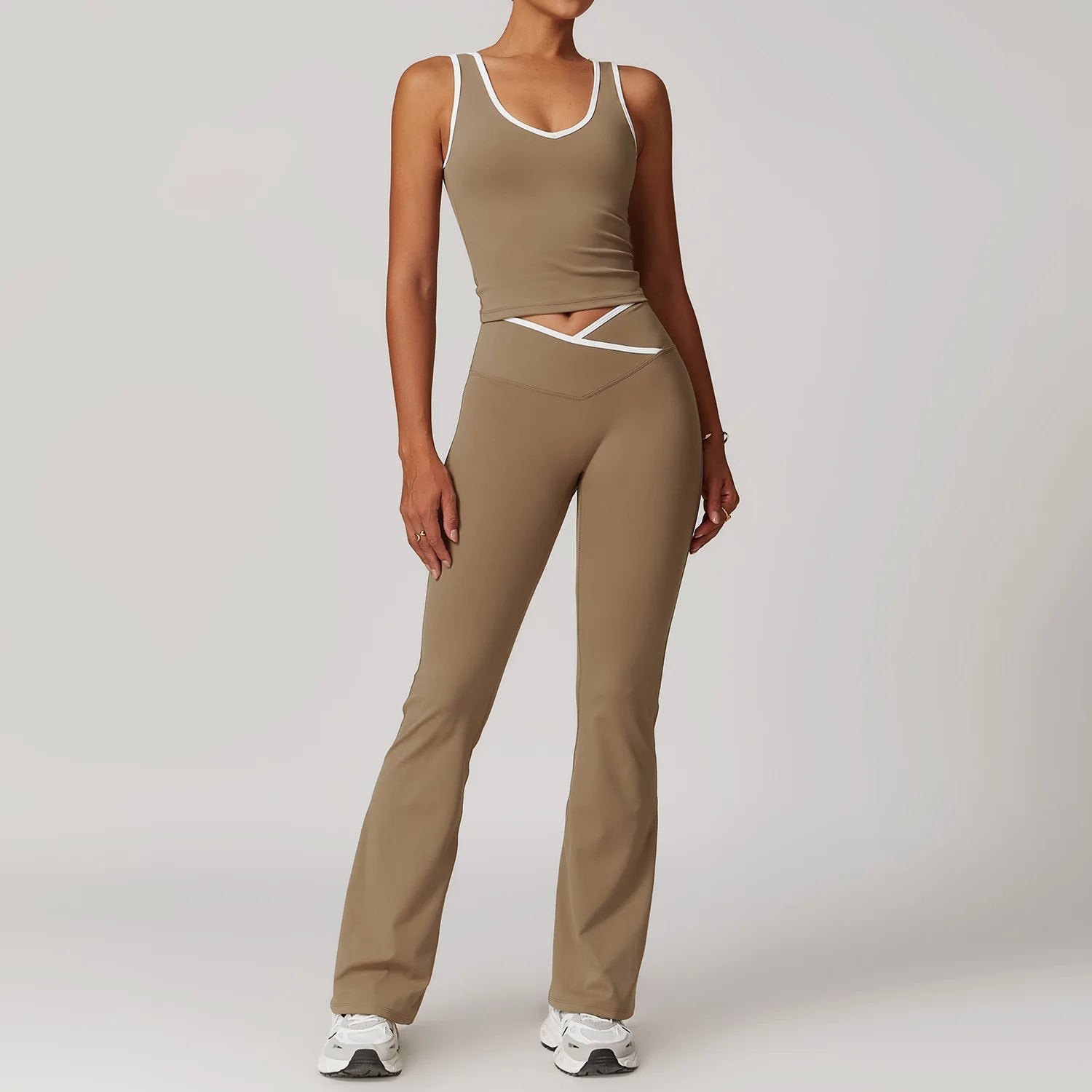 Yoga Set 2 Pieces Workout Outfits Fitness Sportswear Gym Tracksuit High Waist Leggings Sports Bra Athletic Wear Women Clothes - PrimeNest