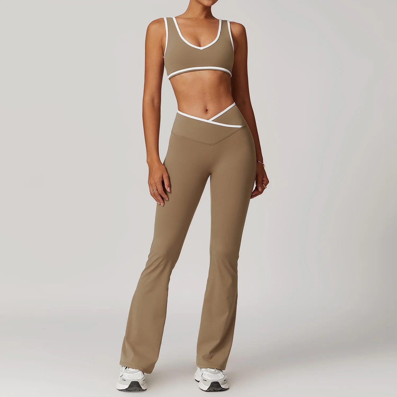Yoga Set 2 Pieces Workout Outfits Fitness Sportswear Gym Tracksuit High Waist Leggings Sports Bra Athletic Wear Women Clothes - PrimeNest