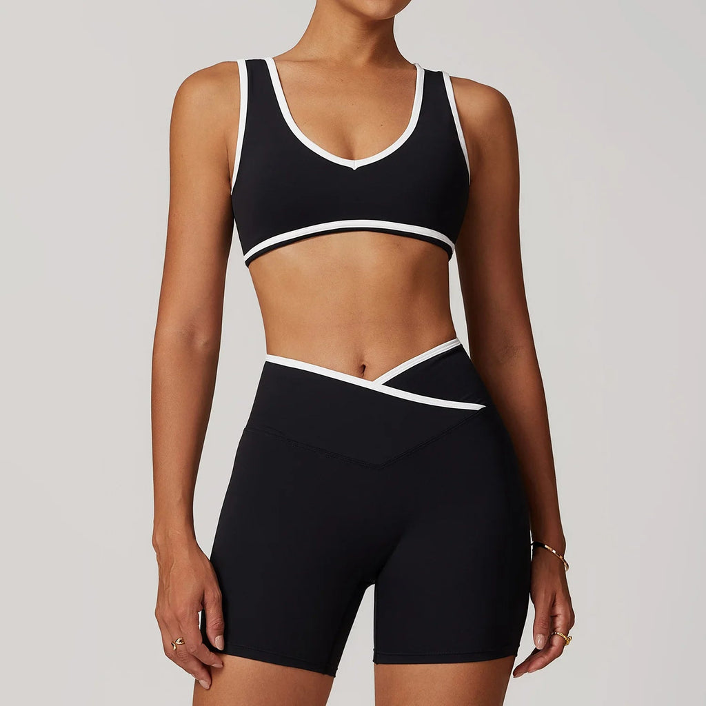 Yoga Set 2 Pieces Workout Outfits Fitness Sportswear Gym Tracksuit High Waist Leggings Sports Bra Athletic Wear Women Clothes - PrimeNest
