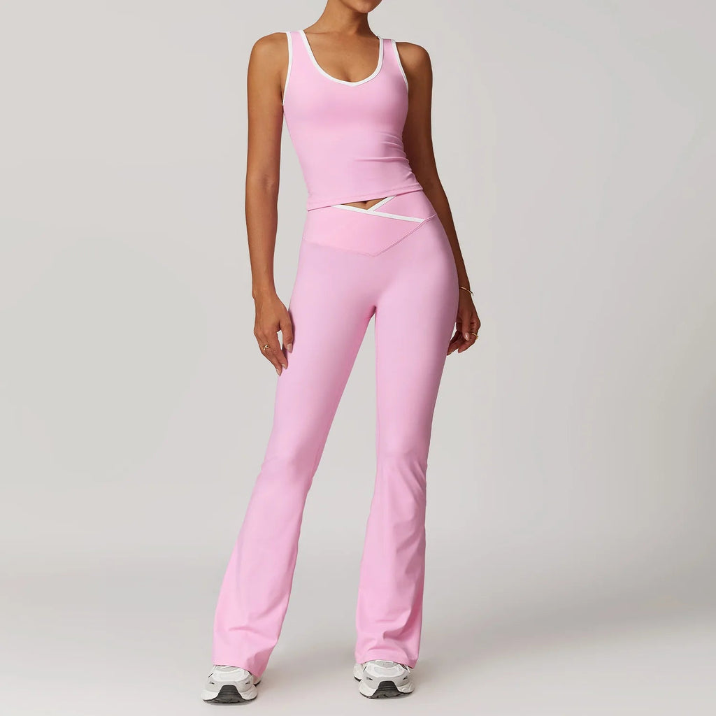 Yoga Set 2 Pieces Workout Outfits Fitness Sportswear Gym Tracksuit High Waist Leggings Sports Bra Athletic Wear Women Clothes - PrimeNest