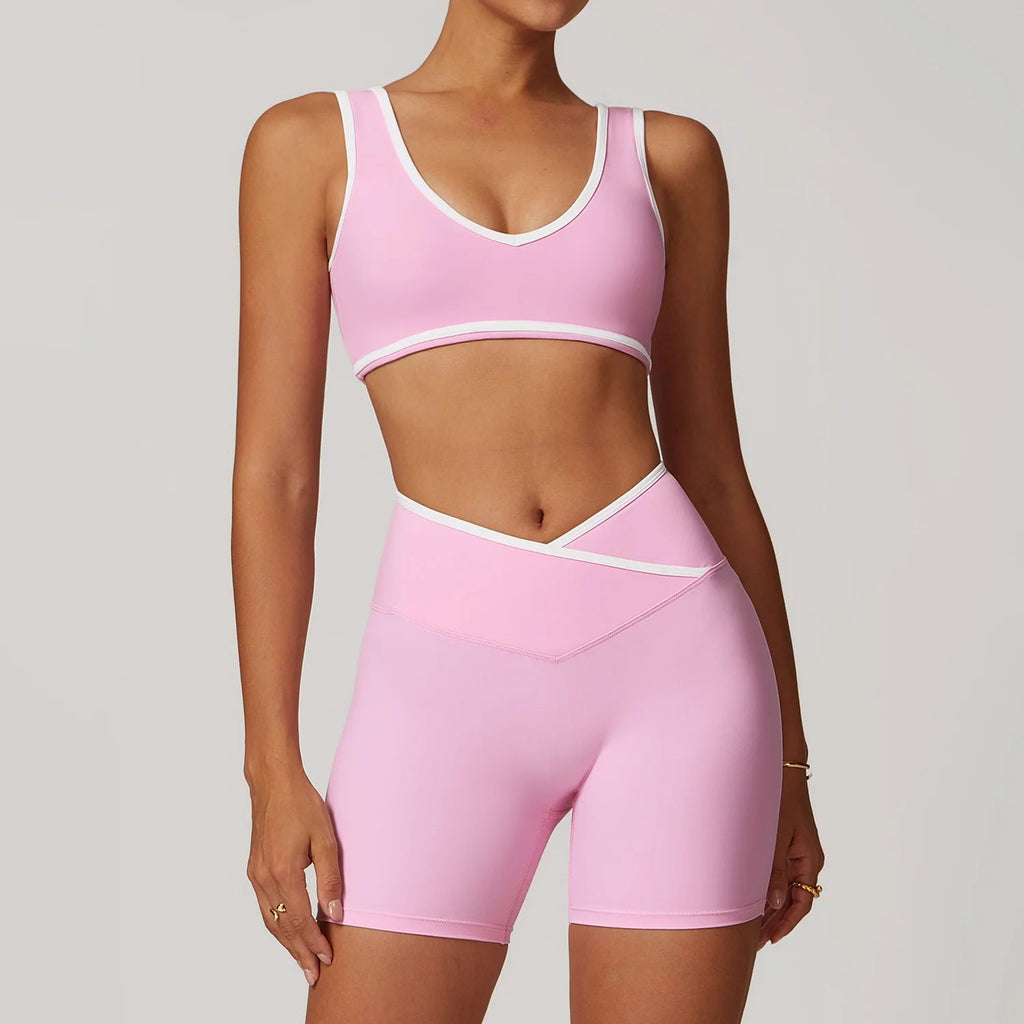 Yoga Set 2 Pieces Workout Outfits Fitness Sportswear Gym Tracksuit High Waist Leggings Sports Bra Athletic Wear Women Clothes - PrimeNest