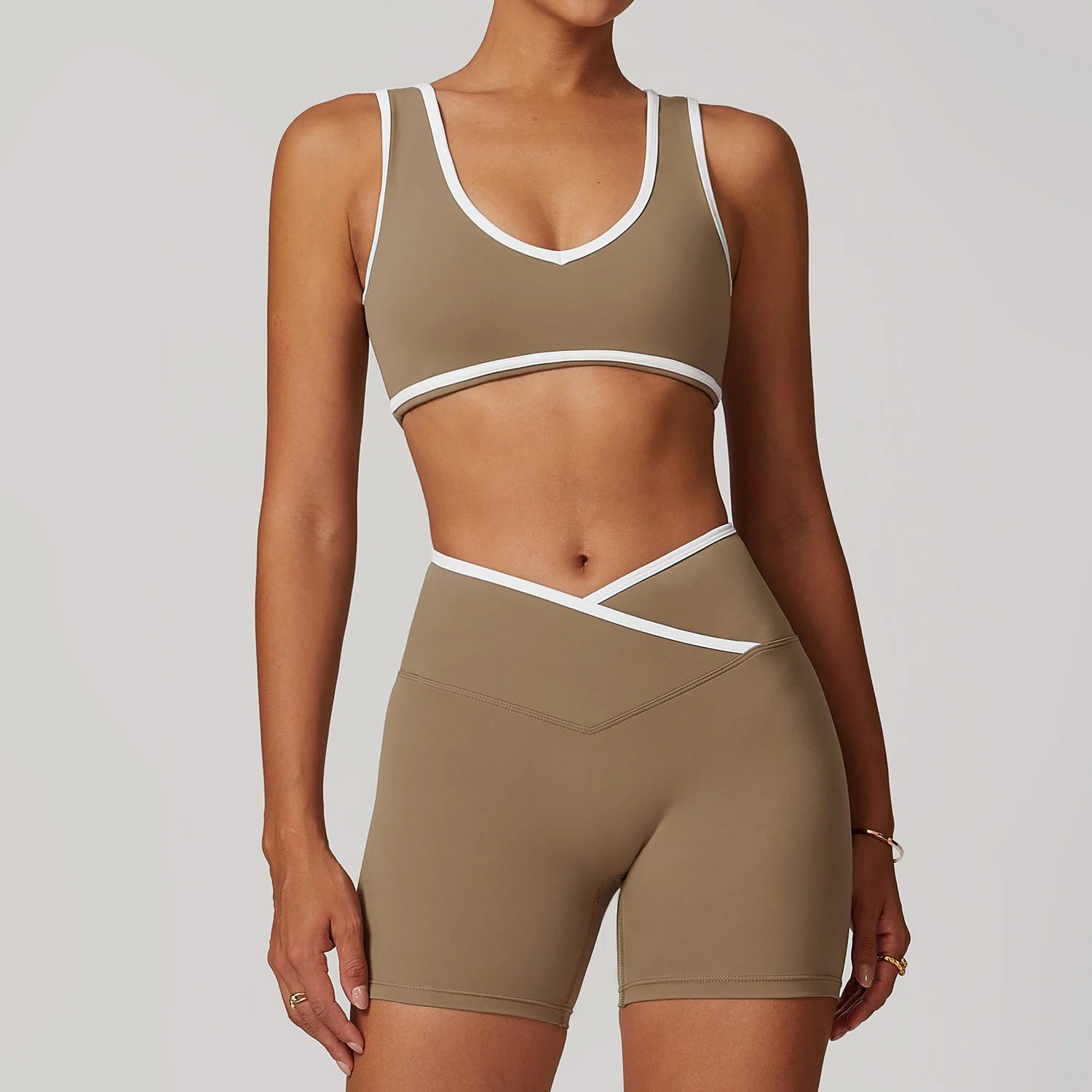 Yoga Set 2 Pieces Workout Outfits Fitness Sportswear Gym Tracksuit High Waist Leggings Sports Bra Athletic Wear Women Clothes - PrimeNest