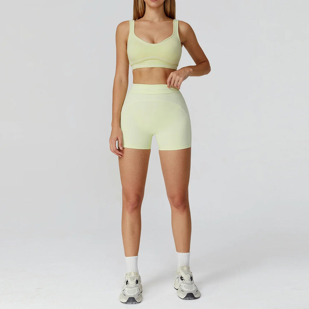 Yoga Suit Women Tracksuit Sports Bra High Waist Legging Shorts Outfit Gym Set Fitness Running Workout Clothes Push Up Sportswear - PrimeNest