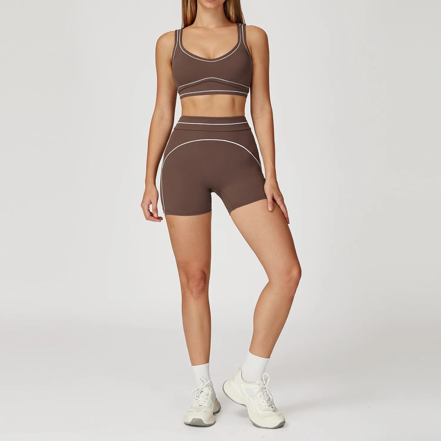 Yoga Suit Women Tracksuit Sports Bra High Waist Legging Shorts Outfit Gym Set Fitness Running Workout Clothes Push Up Sportswear - PrimeNest