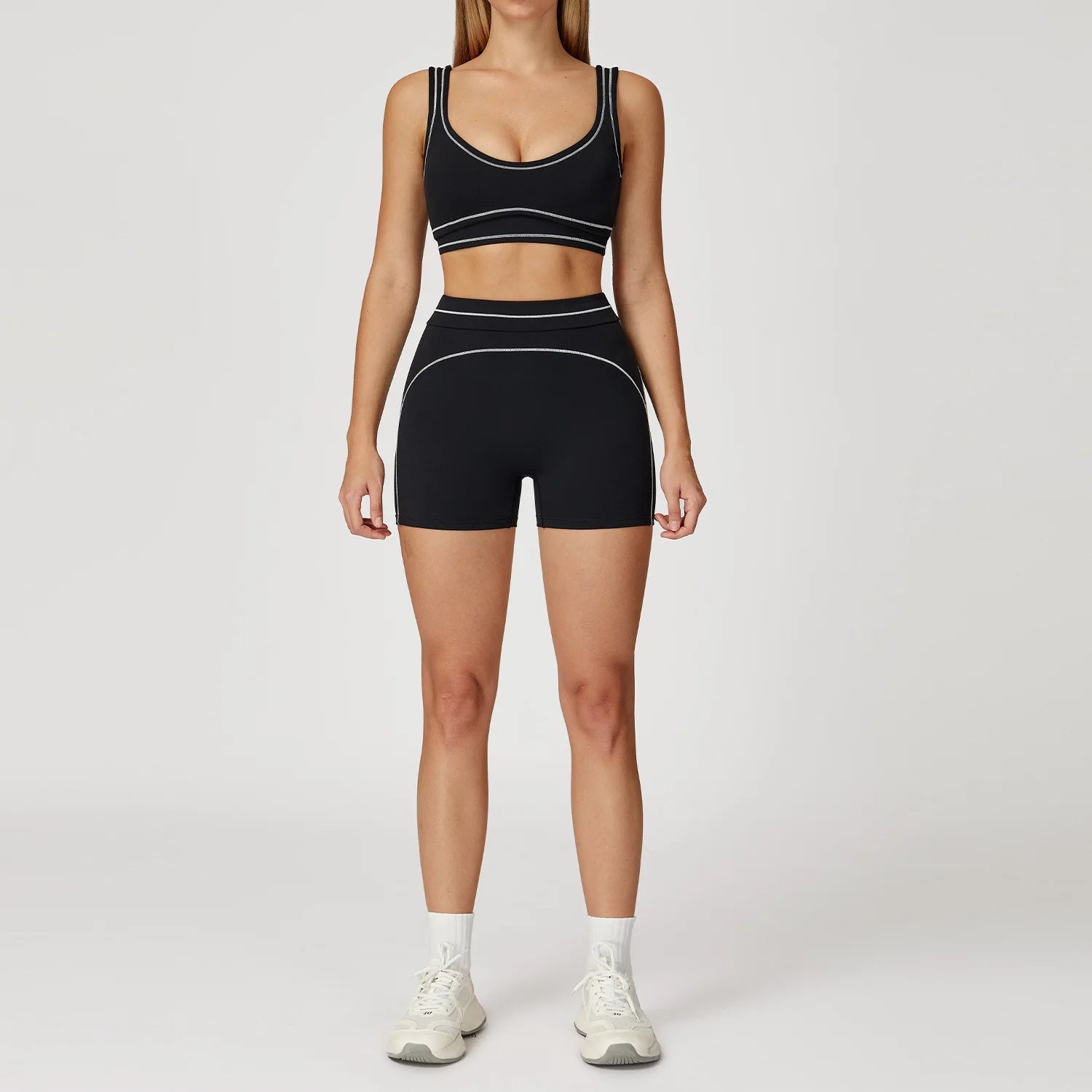 Yoga Suit Women Tracksuit Sports Bra High Waist Legging Shorts Outfit Gym Set Fitness Running Workout Clothes Push Up Sportswear - PrimeNest
