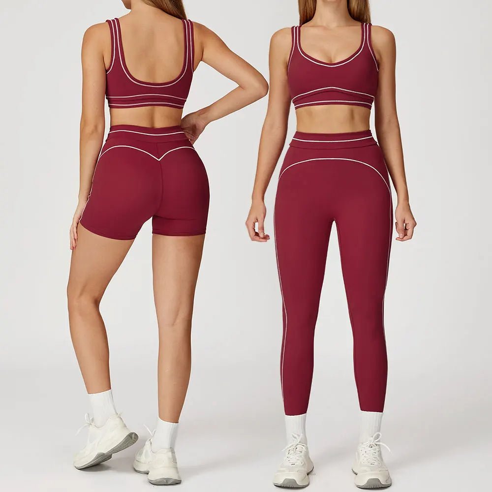 Yoga Suit Women Tracksuit Sports Bra High Waist Legging Shorts Outfit Gym Set Fitness Running Workout Clothes Push Up Sportswear - PrimeNest